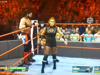 Chyna and Xpac Vs Becky Lynch and Seth Rollins In Mixed Wrestling Action