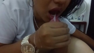 Sucked at home, delicious blowjob