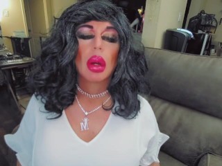 Beste Video Ooit Gemaakt Crossdressing Travestiet Lipstick Grote Lippen Make-up Te Veel Make-up Veel Te Muc