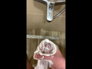 Shaving my thick dick made me cum