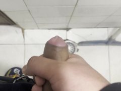 Public  Restroom Quick Masturbation