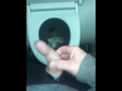 POV of my first time pissing in the washroom of an airplane during my flight