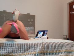 Sissy in pink thong drinking almost one liter of beer via anal in a couple minutes (caguama enema)