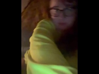 Cute brunette MILF strips it down