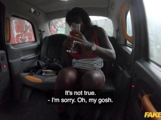 Fake Taxi Busty ebony Josy Black wearing bright red lingerie makes sexual advances on the driver screenshot number 2