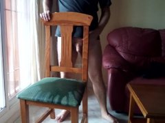 John is taking a Big Piss on the Diningroom Chair
