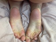 Preview 6 of girl cares her feet and suckes toes