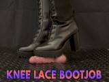 Cock Squeeze & Bootjob in Sexy Black Lace Knee Boots with TamyStarly - CBT, Trampling, Cock Crush