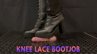 Lul knijpen en bootjob in sexy Black kanten knielaarzen met TamyStarly - CBT, vertrappelen, lul Crush