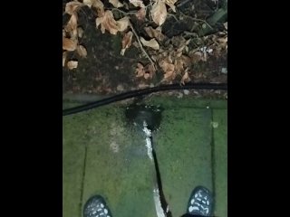 Peeing in public in front of neighbours house at night