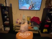 Preview 2 of Girlfreinds Gets Fucked While Playing Video Game Huge Creampie Huge ASS