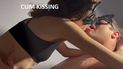 CUM KISSING Surprise for my husband after a great blowjob when he cum in my mouth