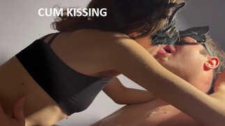 CUM KISSING Surprise for my husband after a great blowjob when he cum in my mouth