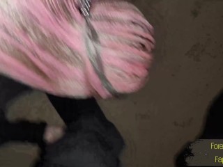 Night naked walk, licking toilet and outdoor fetishes