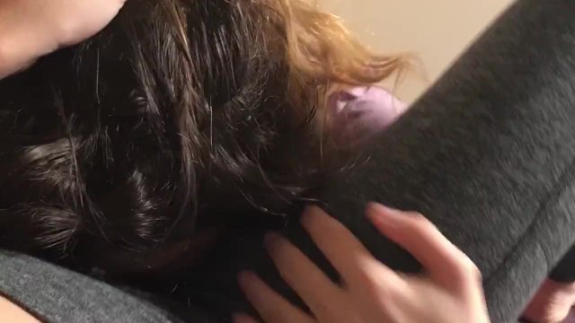 POV Lesbians licking pussy through yoga pants.