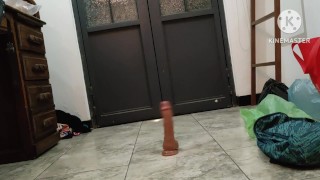 Going outside my home with a dancing dildo up inside my sissy ass