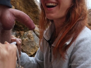 Public BJ and Quickie on the Beach POV