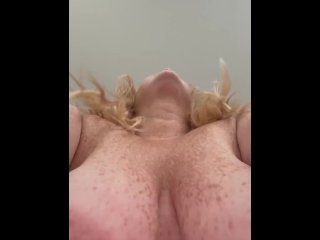 This is what my big 38F freckled tits look like hanging in your face 😊