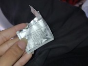 Preview 1 of Open package of a condom, fetish foot WORSHIPED