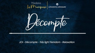 JOI Décompte Très Light Femdom Relaxation JOI Décompte French Audio Porn