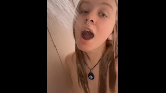 CUTE BLONDE SLUT PIERCEDNOODLE IN THE SHOWER
