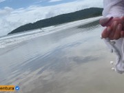 Preview 2 of Public handjob on the beach - people around