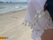 Preview 3 of Public handjob on the beach - people around