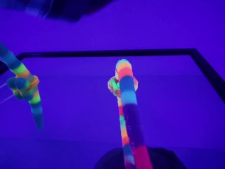 Cute schoolgirl sits on HUGE monster cock for the first time and loves it