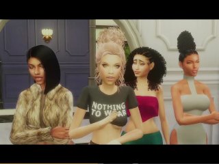 group, sims, big tits, butt