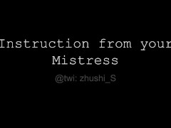 [JOI] Instruction from your Mistress