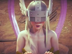 Angewomon Stand and Carry POV | Digimon Hentai Parody