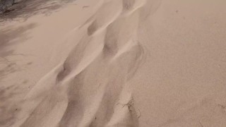 Tour Guide In The Middle Of Desert Outdoors Is Watched While She Pees On Sand In Public Open Pussy