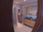 Preview 1 of Norwegian girl masturbating in the shower with a dildo