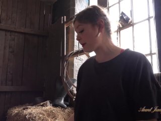 Aunt Judy's XXX - Fucking Your MILF Stepmom Aurora in the Barn (POV Experience)