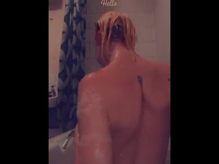 Blond baddie in bathtub