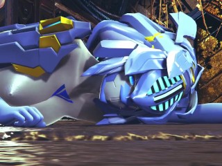 Девушка-робот принимает анальные бусы в задницу | 3D Хентай