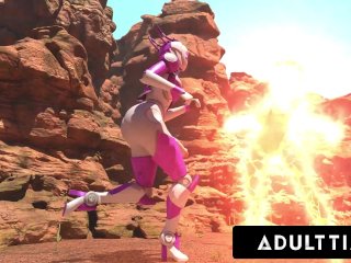 F.U.T.A. SENTAI SQUAD - Busty Futanari MILF Makes Futanari Teen Sucks Her Own Dick! HUGE 3D FACIAL!