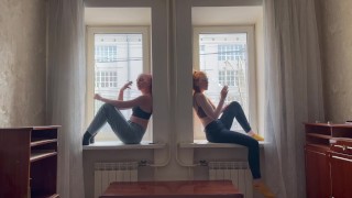 Girls Smoking In Front Of The Window