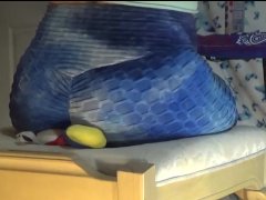 Goddess Gabbie21 Unaware Sitting on her shrunken plush ex face.