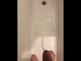vertical video, solo male, pissing, shower