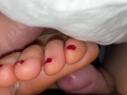 Preview 2 of Big load of cum from touching feet
