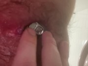 Preview 4 of My greedy ass makes a beer disappear all the way without lube. Amateur anal Gape. Objects insertions
