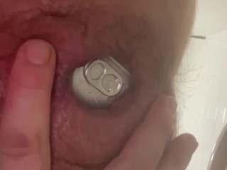 My Greedy Ass makes a Beer Disappear all the way without Lube. Amateur Anal Gape. Objects Insertions