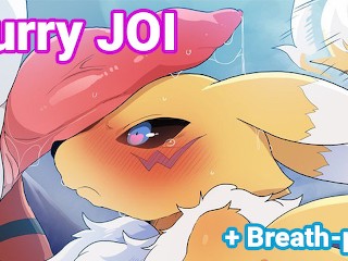Furry JOI + Breath-play ||[れなもん]色黒スレンダーの美人お姉さんがヤリマン男のチンポをエロ顔で舐め回す