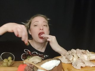 real sound, real voice, eating, asmr, russian