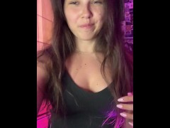 girl in webcam livestream session g string tits