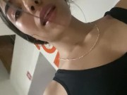 Preview 1 of A long exercise routine. I end up touching myself and masturbating in the gym bathroom