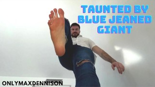 Macrophilia - taunted by blue Jeans giant