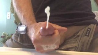 Soapy ASMR stroking leads to ropey slow motion orgasm