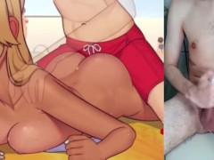 Talk young virgin perverted single man: you got your big dick friend cumming for a Busty Hentai doll